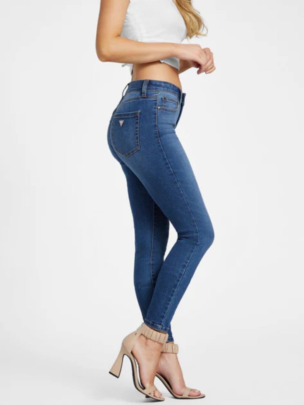 Guess Jayden Sculpt Mid Rise Medium-Deep Wash Skinny Jeans